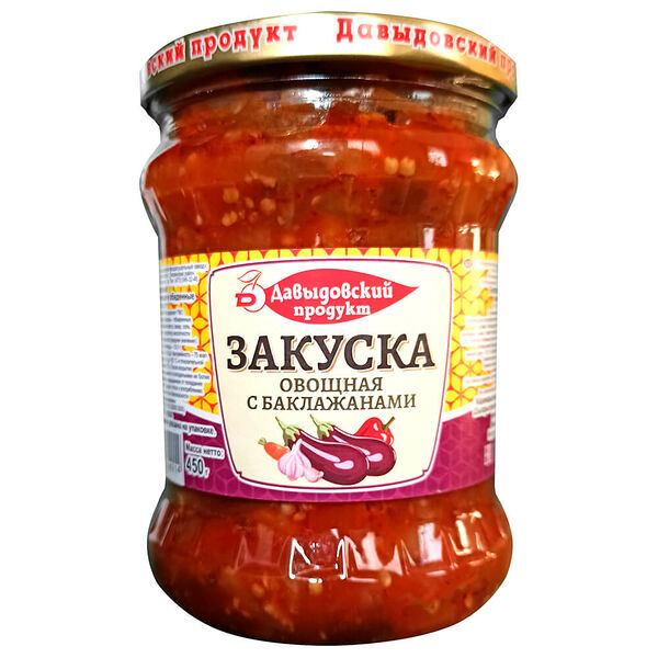 Закуска Давыдовский продукт овощная с баклажанами 450г твист ст/б