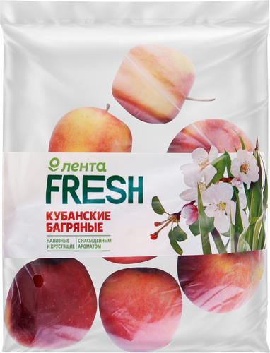 

Яблоки ЛЕНТА FRESH Кубанские багряные, фасованные, весовые
