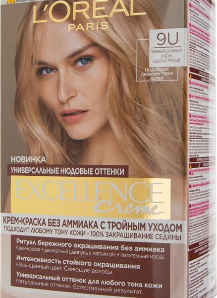 Крем-краска для волос Loreal Paris Excellence creme 9U Универсальный Очень светло-русый