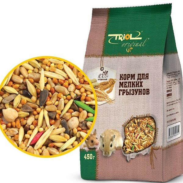Triol Original корм для мелких грызунов Злаковое ассорти, 450 г.