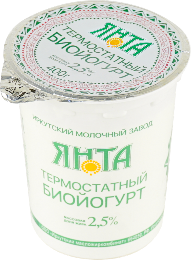 

Биойогурт термостатный Янта 2.5 %, без змж 400 г
