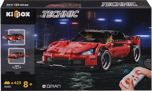 Конструктор Kibox Машинка на радиоуправлении, 425 деталей, Арт. 54001