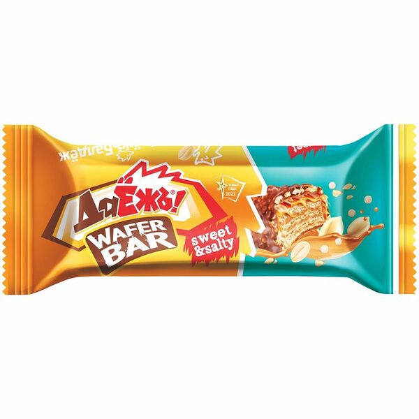 Конфеты Даежь Wafer Bar с карамелью, арахисом и солеными кранчами 40г