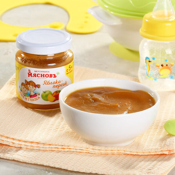 Пюре из яблок и персиков без сахара ГОСТ МясновЪ Вкусняшка