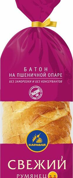 Батон Каравай Свежий румянец 400г