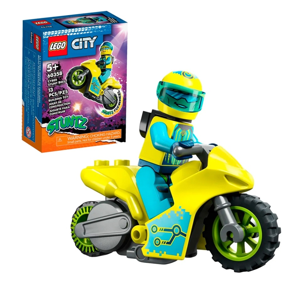 

Конструктор Акробатический трюковый мотоцикл LEGO City Stuntz 60358 5+, 14 элементов