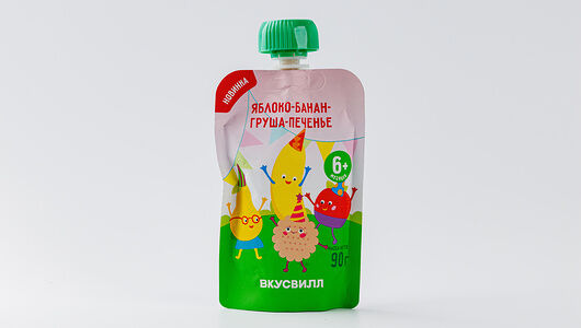 Пюре Яблоко-банан-груша-печенье