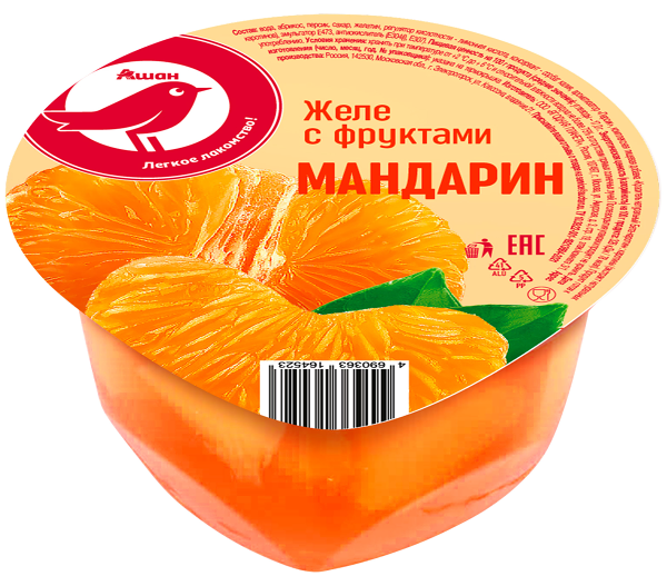 Желе с фруктами АШАН Красная птица мандарин