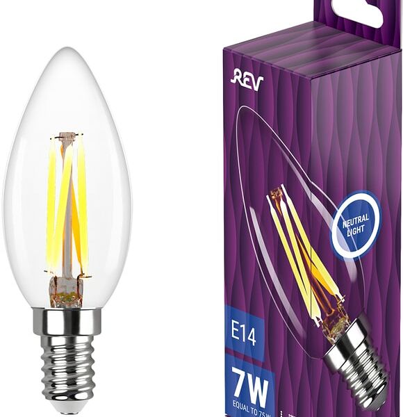Лампа светодиодная REV Filament Белый свет E14 7Вт
