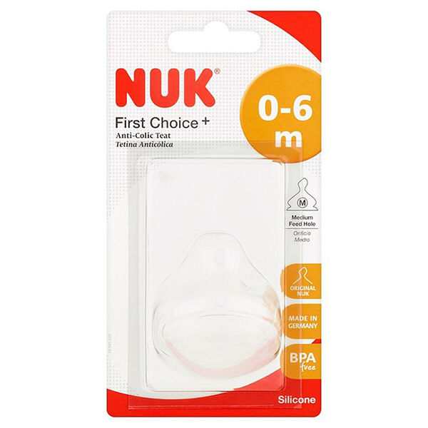 NUK соска бутылка силикон первый выбор M 0-6M + N1