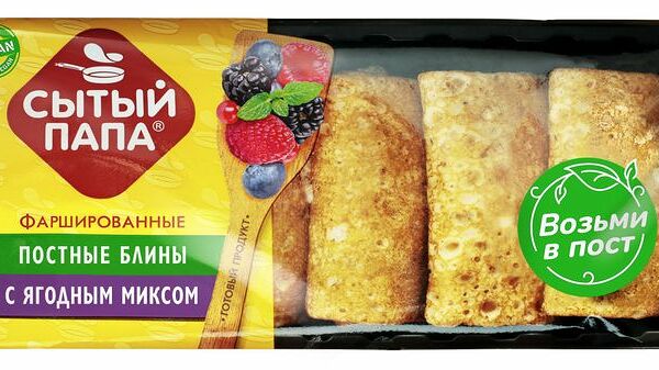 Блины Сытый папа Ягодный микс постные замороженные 350г