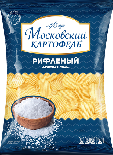 

Чипсы картофельные рифленые МОСКОВСКИЙ КАРТОФЕЛЬ с морской солью, 130г