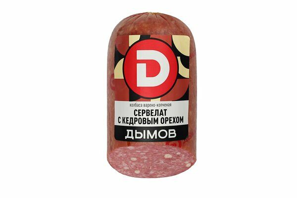 Колбаса варено-копченая Дымов Сервелат с кедровым орехом, 330 г