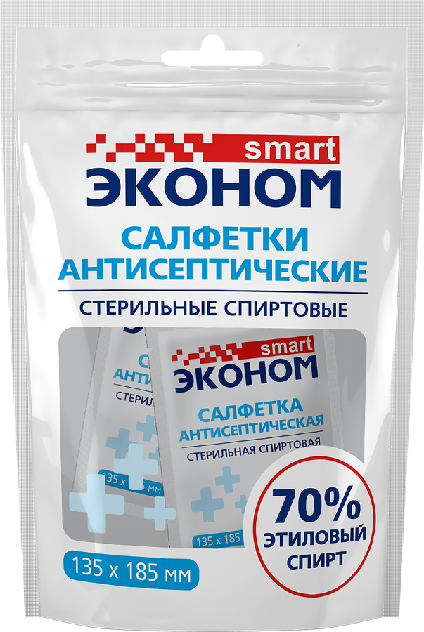 

Салфетки Smart Эконом антисептические спиртовые 12 шт.