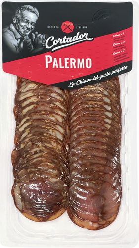 

Колбаса сырокопченая CORTADOR Палермо полусухая, нарезка, 80г