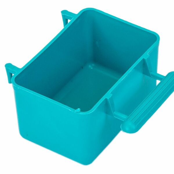 HOMEPET Кормушка для птиц в клетку прямоугольная бирюзовая 8х5х4,5м