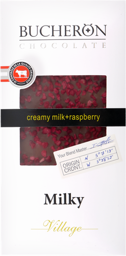 

Шоколад Bucheron Village молочный с кусочками малины 100 г