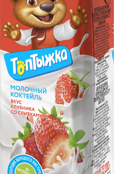 Коктейль молочный Топтыжка Клубника со сливками 3.2%