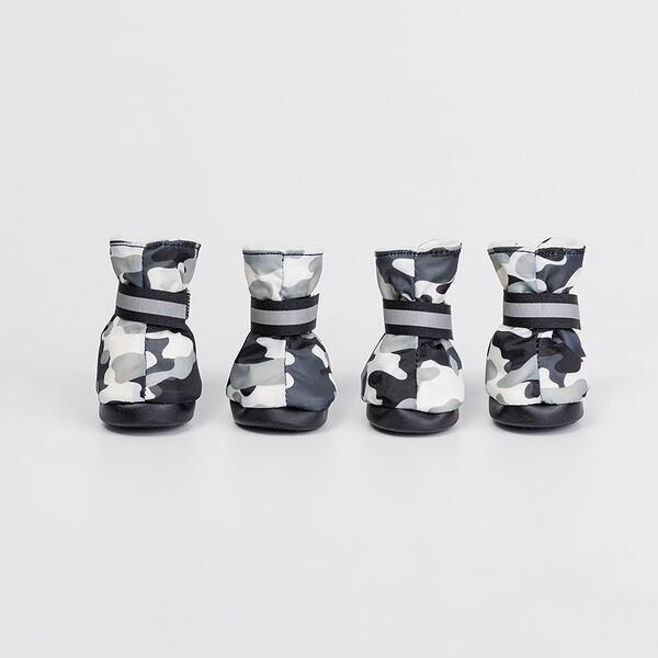 Ботинки на липучках для собак, размер 2, черный камуфляж