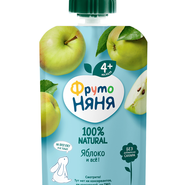 Пюре яблоко 90г пауч ДП ФрутоНяня