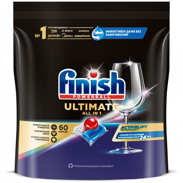 Капсулы для посудомоечной машины Finish Ultimate, 60 шт