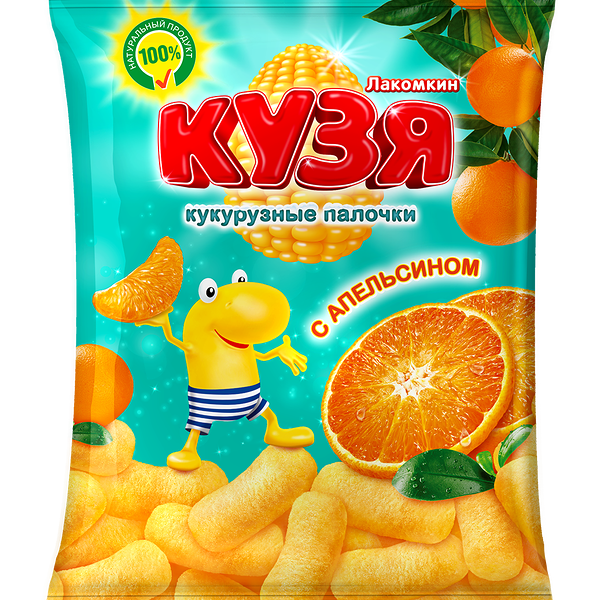 Кукурузные палочки Кузя Лакомкин со вкусом апельсина