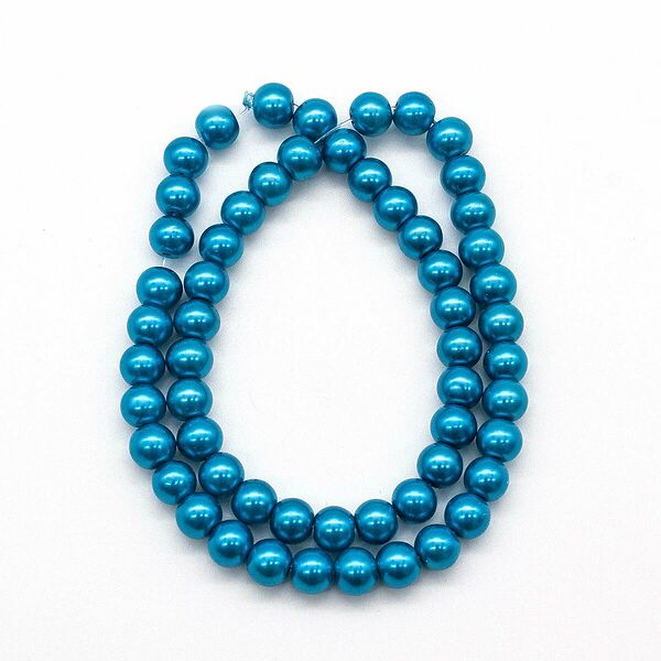 Бусины стеклянные на нитке, 8 мм, длина 40см(SB-38)