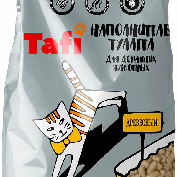 Наполнитель Tafi для кошачьего туалета древесный 2.8 кг