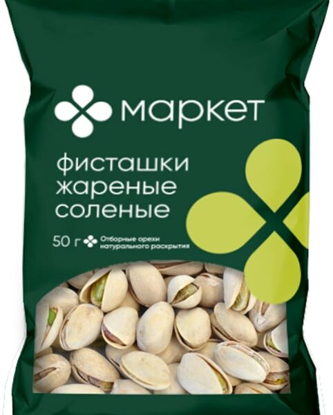 Орехи фисташковые Маркет неочищенные жареные соленые 50г