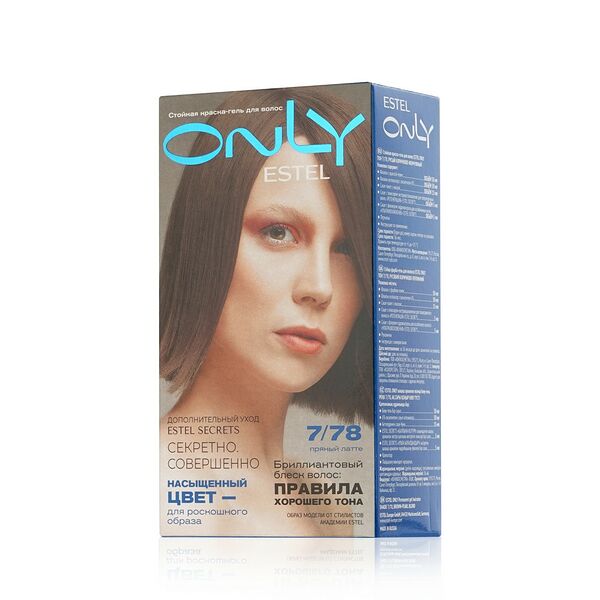 Стойкая краска - гель для волос Estel Only 7/78 Русый Коричнево-Жемчужный