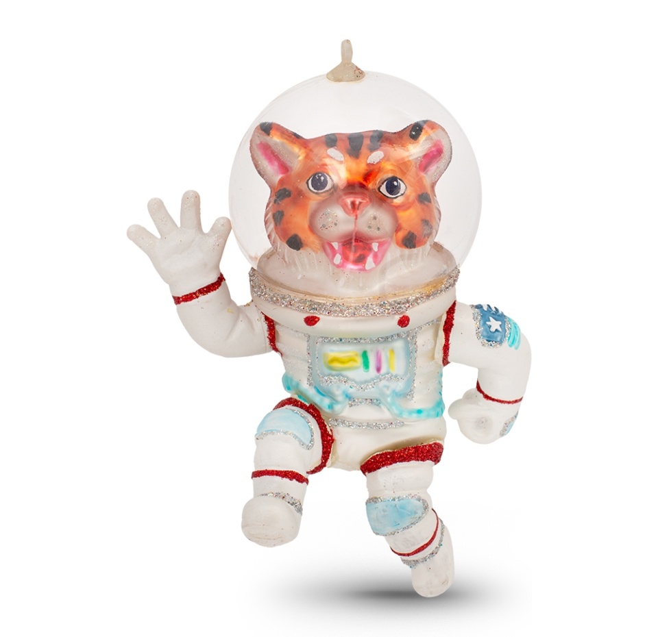 

Игрушка для елки Коллекция Традиции Holiday Classics Тигр-космонавт стекло, 10*8*14 см, Китай