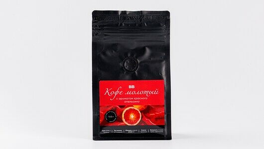 Кофе натуральный жареный молотый с ароматом красного апельсина