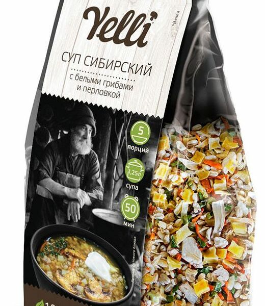 Суп Yelli Сибирский с белыми грибами и перловкой