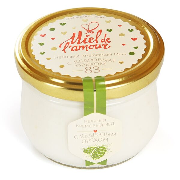 Крем-мед Miel de lamour цветочный с кедровым орехом 250 г