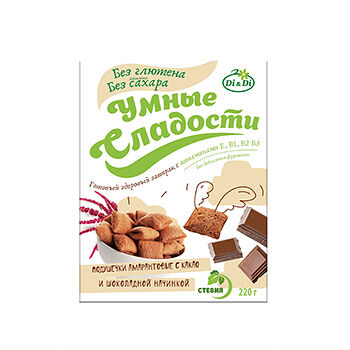 Готовый завтрак Умные Сладости подушечки амарантовые с какао и шоколадной начинкой (без сахара, глютена)