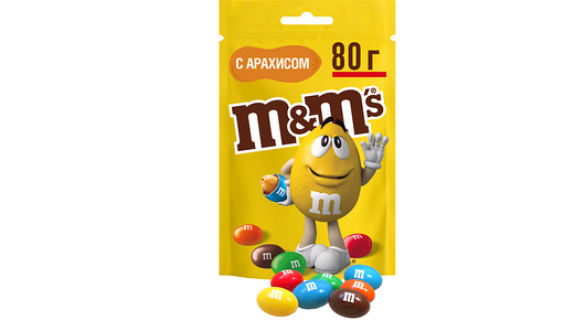 Конфеты M&M's драже с арахисом и молочным шоколадом, 80г