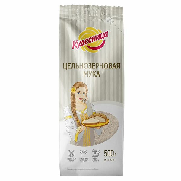 Мука пшеничная КУДЕСНИЦА обойная цельнозерновая