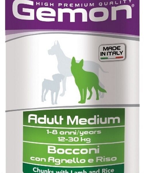 Gemon Dog Medium консервы для собак средних пород (кусочки) Ягненок и рис