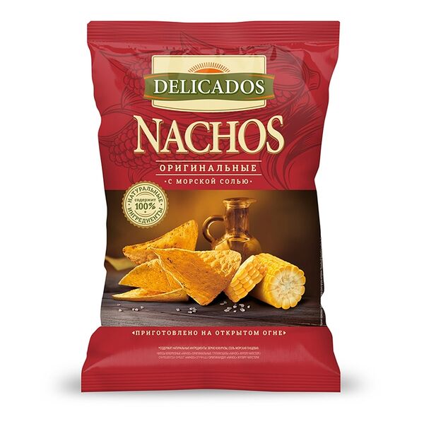 Чипсы кукурузные оригинальные с морской солью, Delicados