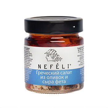 Оливки Nefeli ассорти с сыром фета, 185г
