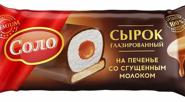 Сырок Соло творожный глазированный на печенье с вареным сгущенным молоком 16.5% 40г