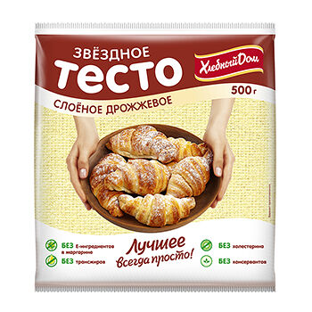 Тесто слоеное Хлебный Дом Звездное дрожжевое замороженное