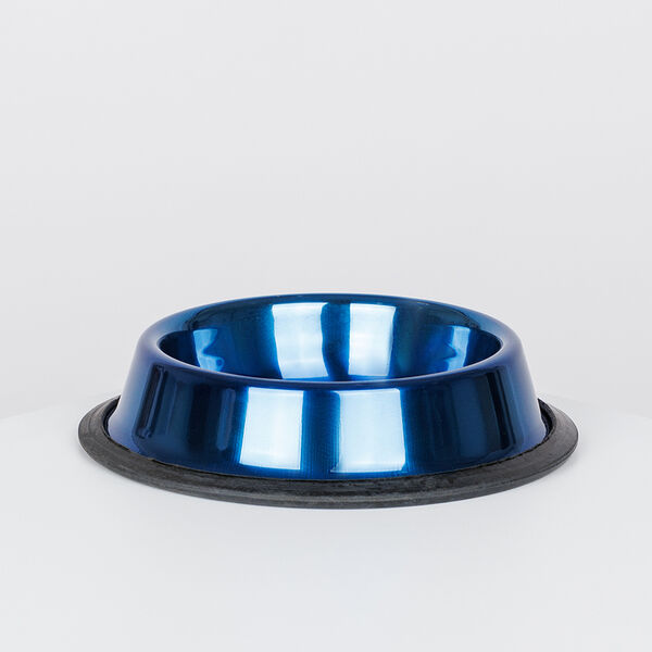 Миска металлическая для собак и кошек, 240 мл, синяя