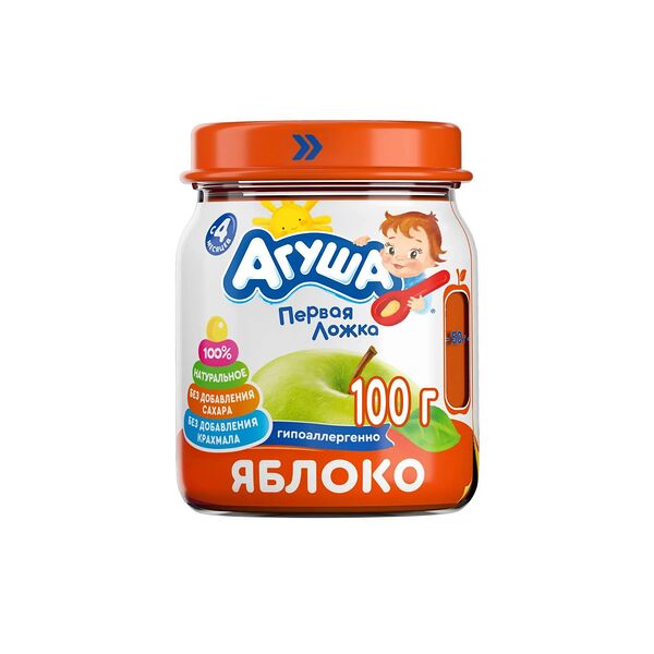 Агуша ПюреФр Яблоко 100г СБн 8Х