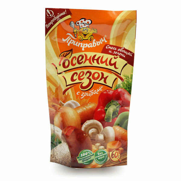 Смесь овощей и зелени Осенний сезон с грибами ТМ Приправыч