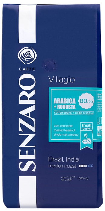 

Кофе в зёрнах Senzaro Villagio 1 кг