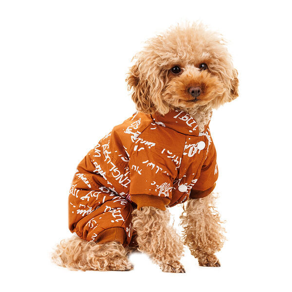 Комбинезон для собак с буквами L терракотовый (девочка)