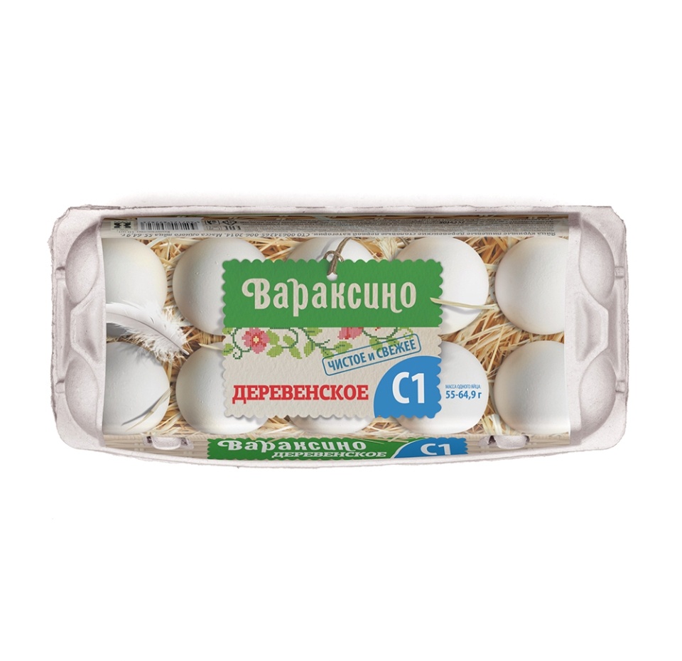 

Яйцо куриное Вараксино Деревенское С1 цвет в ассортименте 10 шт. 600 г