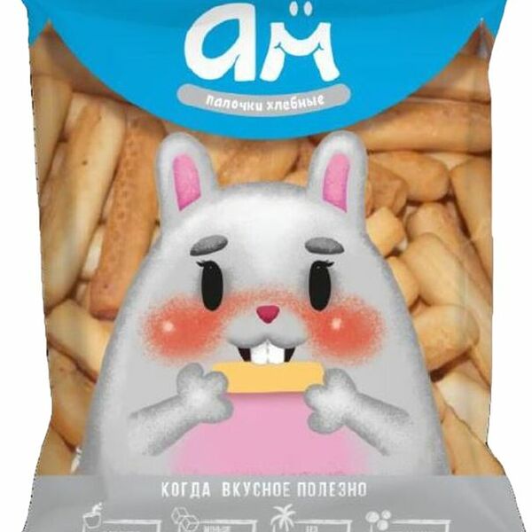 Палочки хлебные Далматово Ам! молочные витаминизированные 180г