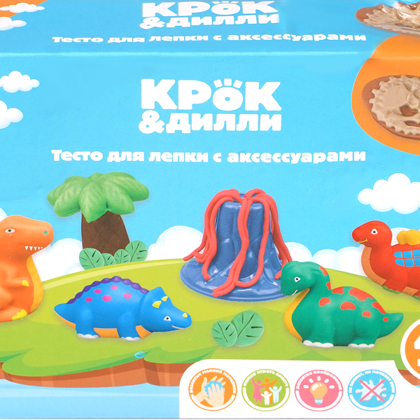 Тесто для лепки КРОК&ДИЛЛИ с аксессуарами, 12 предметов, Арт. 909995906